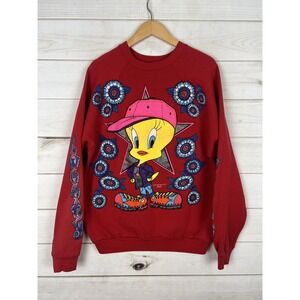 Vintage Tweety Sweatshirt Adult Large Looney Tunes Crewneck Cartoon Hip Hop 90s